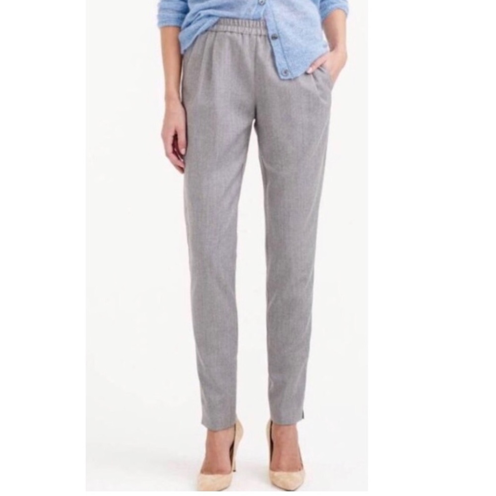 J. Crew Harlow Pull On Pants Trouser Gray Pockets